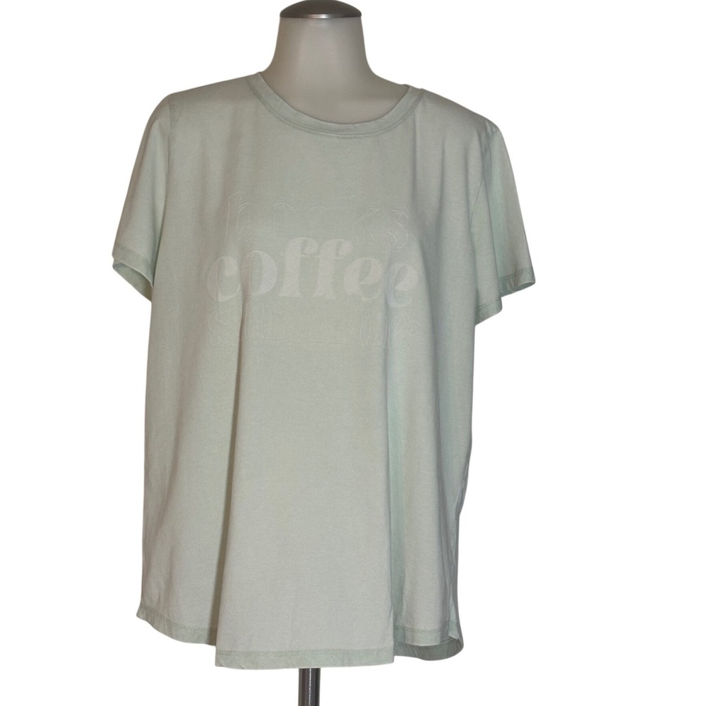 Maurices T-Shirt Women XL Mint Green "Books Coffee Sunshine"Excellent NWOT
